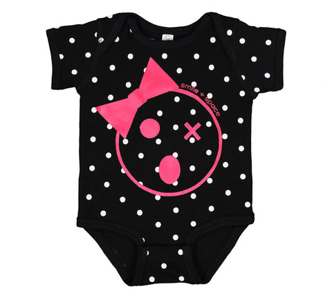 Brooklyn Kreature Big Bow Polka Dot Onesie