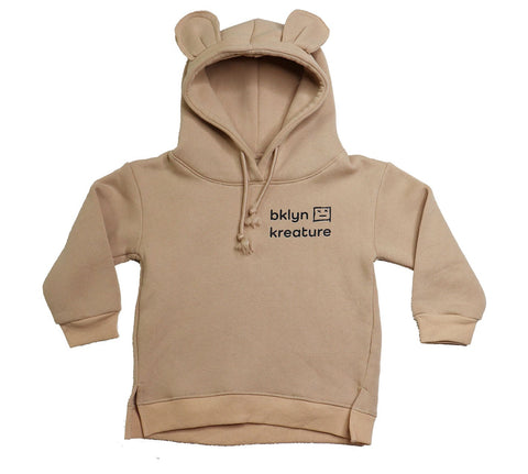 Brooklyn Kreature Bear Hoodie Tan/ Black