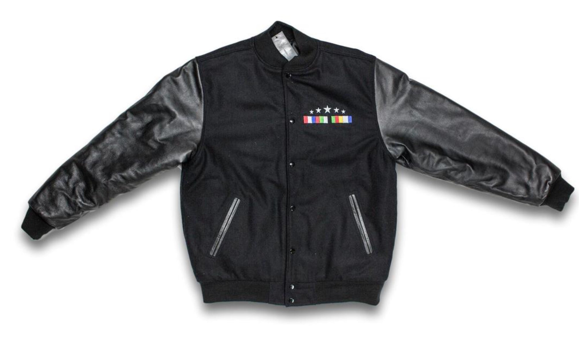 【りい】Time is on LEATHER VARSITY JACKET Vintage University Leather TM Athletics Varsity Letterman