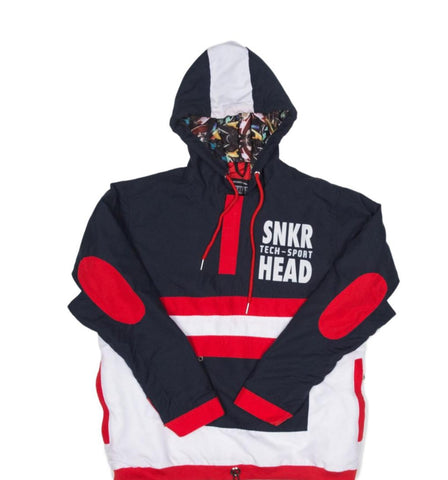 SNKR HEAD NYC Tech-Sport International Windbreaker Jacket (Red, White, Blue) - RIME