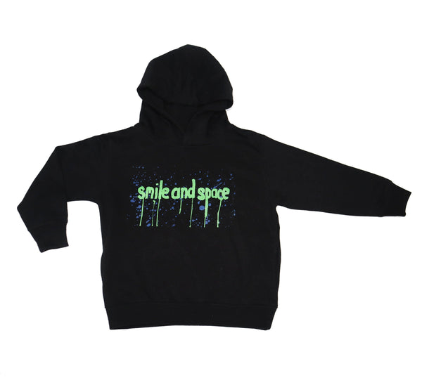 Brooklyn Kreature X Smile and Space Black Galaxy Drip Logo Hoodie